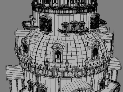 Fantasy tower 3D model buy