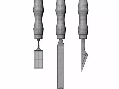 Bench Chisels set 3D model