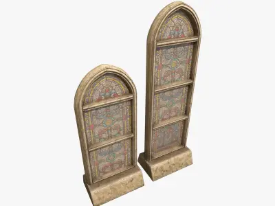 Stained Glass Church Window  Low-poly 3D model