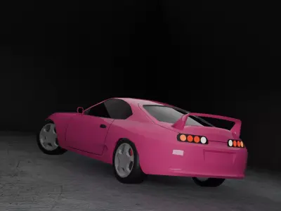 Stylized Toyota Supra MK4 - Game Ready Low-poly 3D model