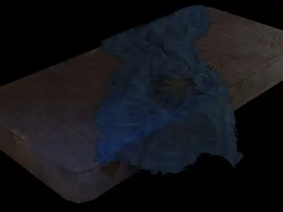 Damaged Old Matress And Blanket Prop - Game Ready Asset Low-poly 3D model