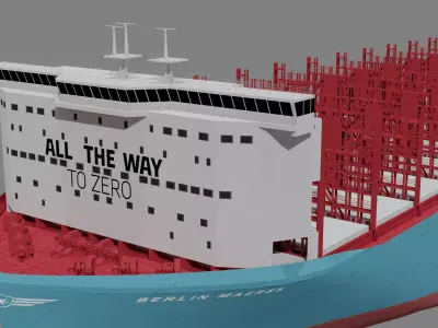 Berlin container ship lowpoly 3D model