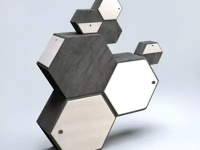Honeycomb Cabinet Low-poly 3D model