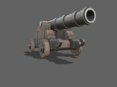 mediavel style cannon Low-poly 3D model