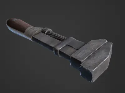 Adjustable Wrench Low-poly 3D model