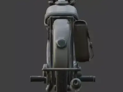 WWII Desert Military Motorcycle  Model Low-poly 3D model