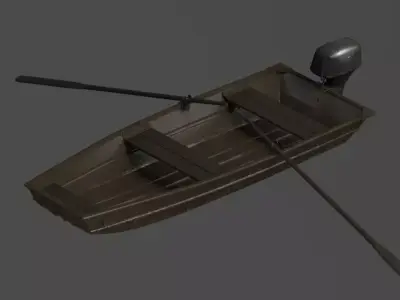 boat metal Low-poly 3D model