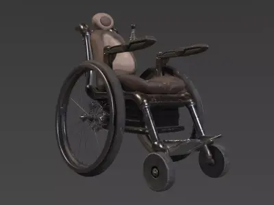 Wheelchair wooden 3D model