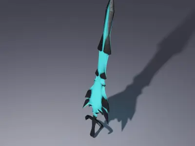 Crystal Sword Free low-poly 3D model