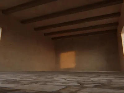  Desert ancient house with door  and window 1 Low-poly 3D model