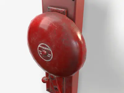 Fire Alarm Retro Game Ready PBR Textures Low-poly 3D model
