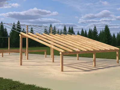 Military Training Obstacles Course 3D model