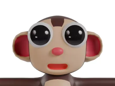 3D model of a cartoon monkey Free 3D model