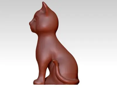 sitting cat statue Free 3D print model