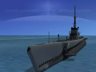 Balao Class Submarine SS303 USS Capitaine VHP 3D model
