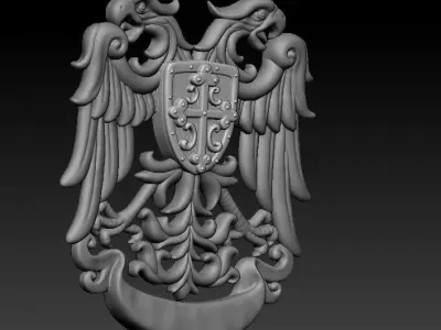 Serbian Eagle Logo Pendant 3D print model
