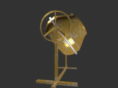 concrete mixer machine old  Low-poly 3D model