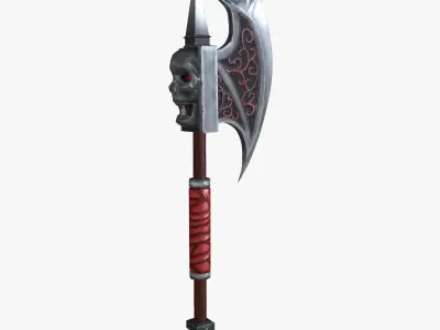 Blood axe Low-poly 3D model