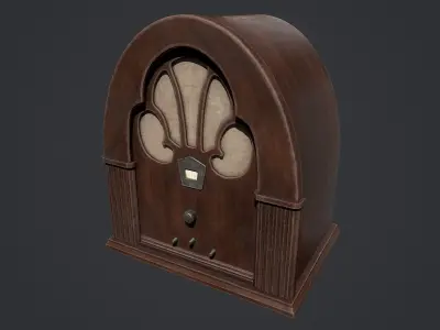 Retro radio Low-poly 3D model