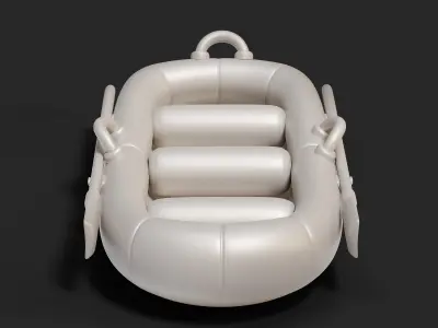 Cartoon Rafting Boot 01 3D model
