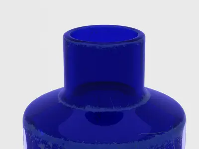 Vintage Cobalt Blue Pharmacy Bottles 3D model