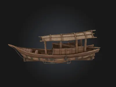 Rustic Riverboat  Drift Through Time and Tranquility 3D model