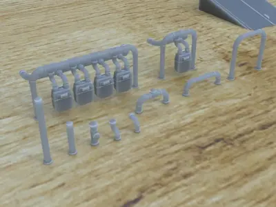 OUTDOOR BUILDING STRUCTURE ASSETS 1-35 SUPPORTED STL 3D print model