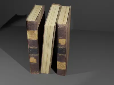 Book Set textured Low-poly 3D model