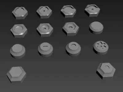 bolt 1 hex nuts 3D model