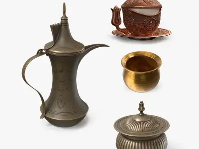 Traditional Arabic Cookware Collection 3D model