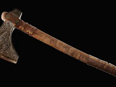 Viking Axe Dane axe Low-poly 3D model