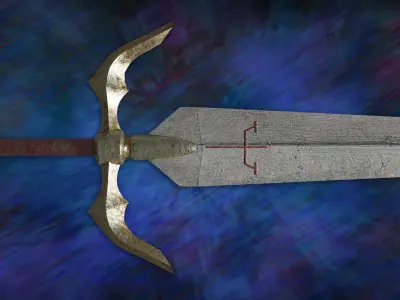 Medieval Sword Claymore Legend Galatea LowP Free 3D model