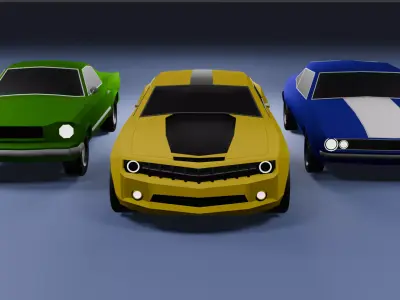 Muscle Cars - Low Poly Free low-poly 3D model