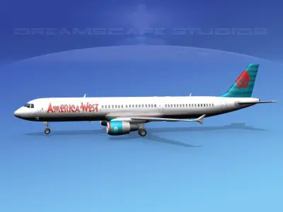 Airbus A321 America West  3D model