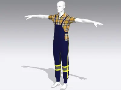Worker Cloth Low-poly 3D model get