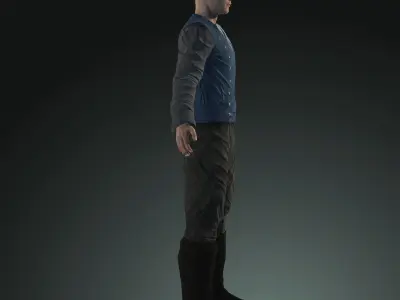Napoleonic civilian 1812 Low-poly 3D model