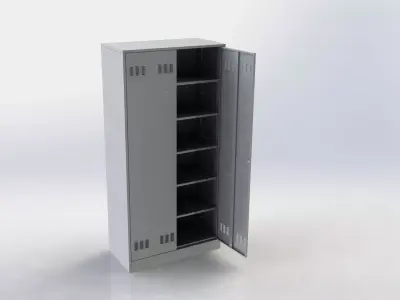 Industrial Sheet Metal Storage Cabinet 3D Model 3D model