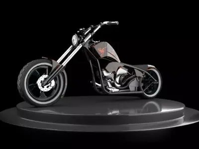 Chopper skull fire 3D model