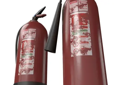fire extinguisher 2 types Low-poly 3D model