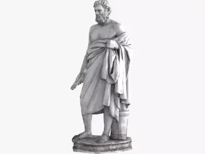 Greek Man Statue - Granite Low-poly 3D model
