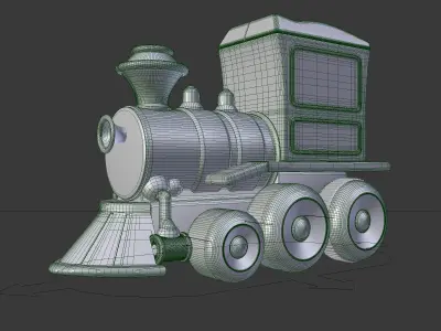 Small Toy Train Low-poly 3D model