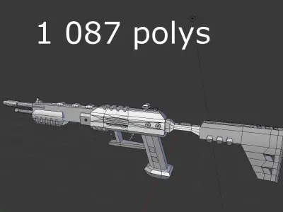no brand low poly shotgun 1 Low-poly 3D model
