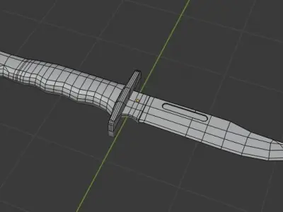Dagger knife Low-poly 3D model 2