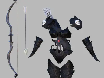 Fantasy archers armor 3D model