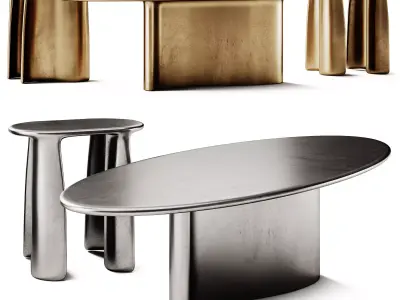 Lukas Cober Wave Coffee Tables Liquid collection 3D model