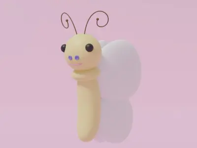 Cartoon Cute Butterfly 5 3D model