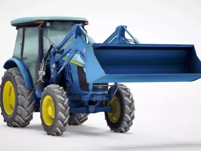 Generic lowpoly tractor Low-poly 3D model