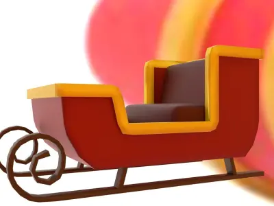 Santas Sleigh Low-poly 3D model purchase