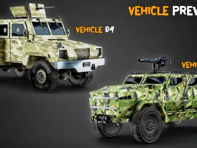 15 Game-Ready Military Vehicle   4K Texture   Vol 02   Low-poly 3D model