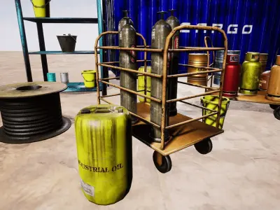Industrial Props for Unreal Low-poly 3D model
